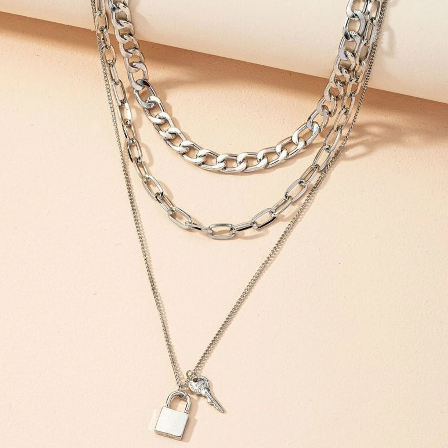 Lock & Key Layer Necklace