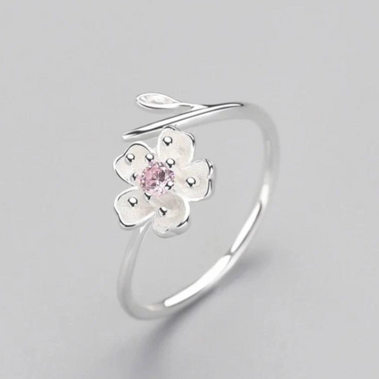 Sterling Silver Adjustable Flower Ring