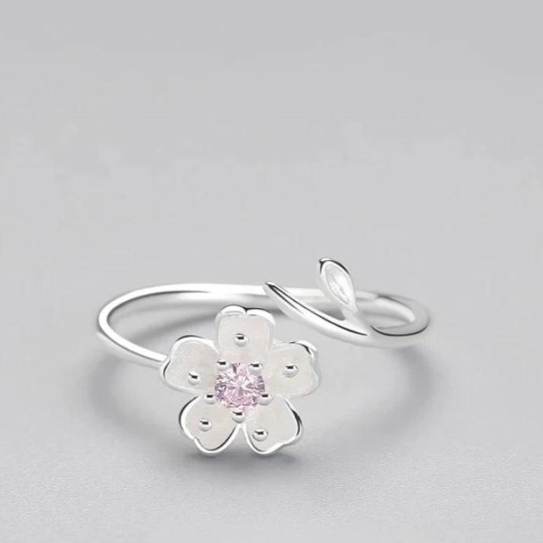 Sterling Silver Adjustable Flower Ring