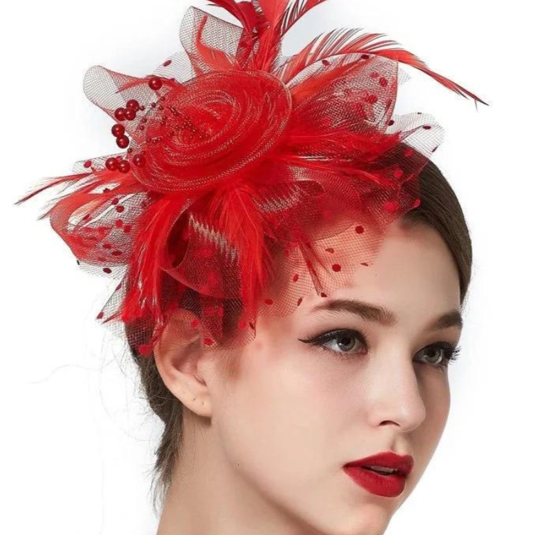 Red Wedding Fascinator