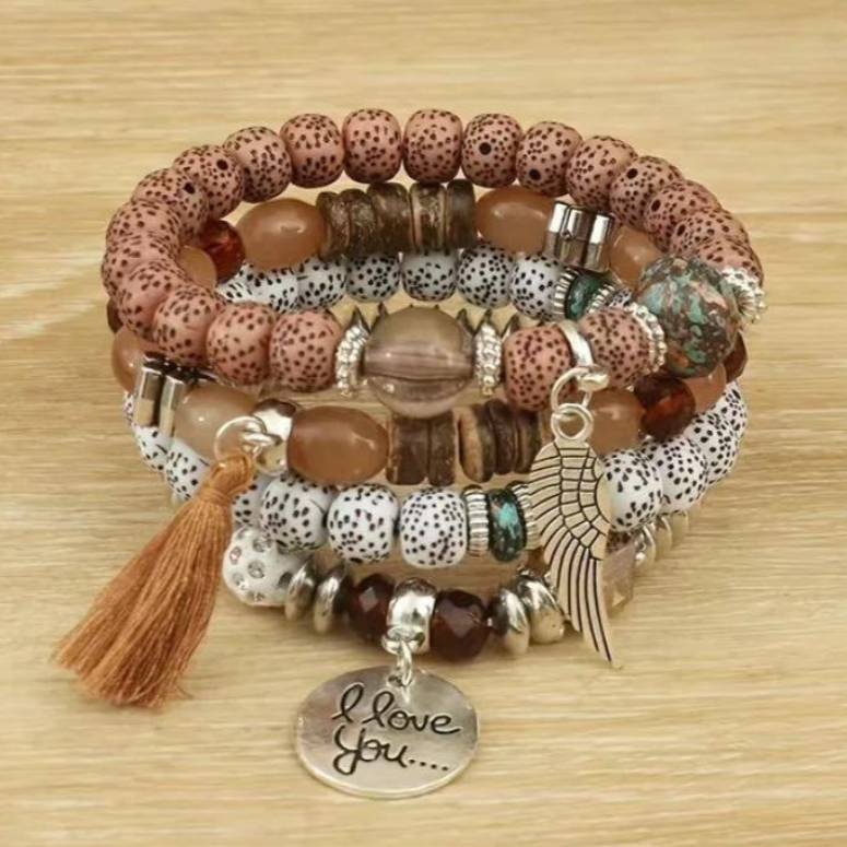 Beaded Charm Bracelet Set