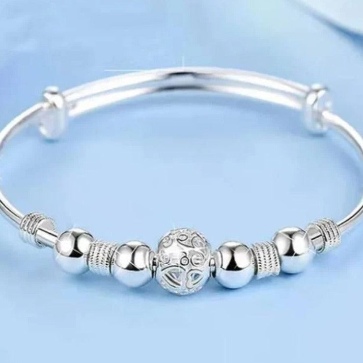 Sterling Silver Adjustable Ball Bracelet