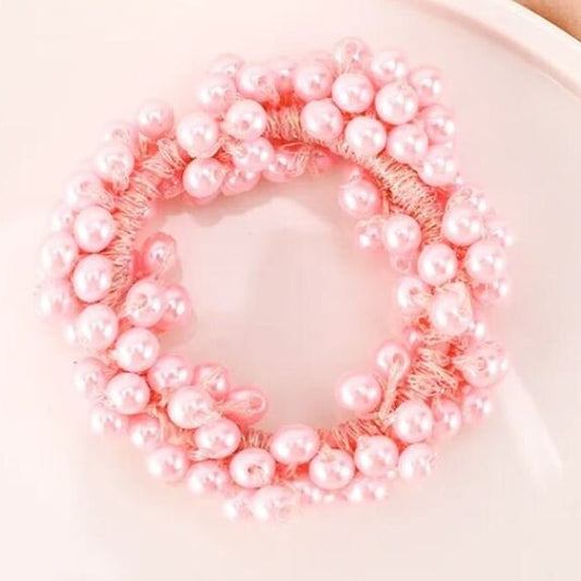 Pink Pearl Hair Scrunchie