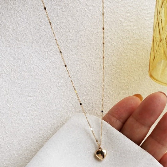 Gold Heart Pendant Necklace