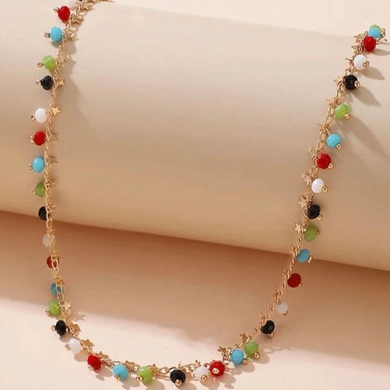 Multicoloured Beaded Choker Necklace