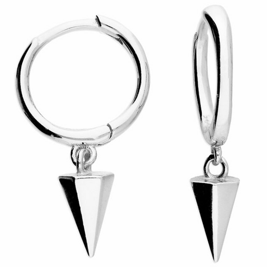 Sterling Silver Spike Hoop Earrings