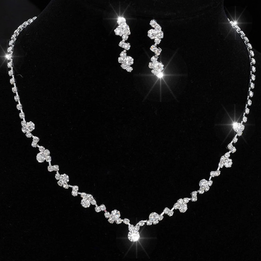 Silver Bridal Necklace Set