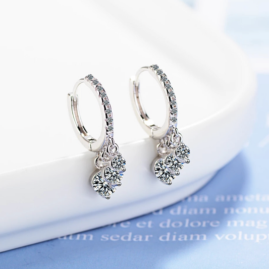 Sterling Silver Cubic Zirconia Hoop Earrings