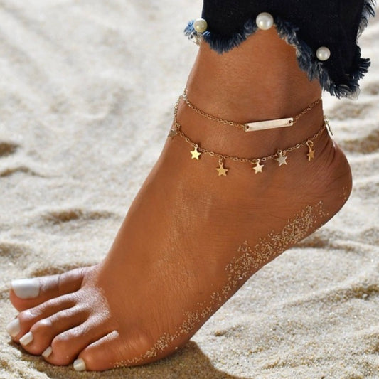 Gold Layered Star Anklet