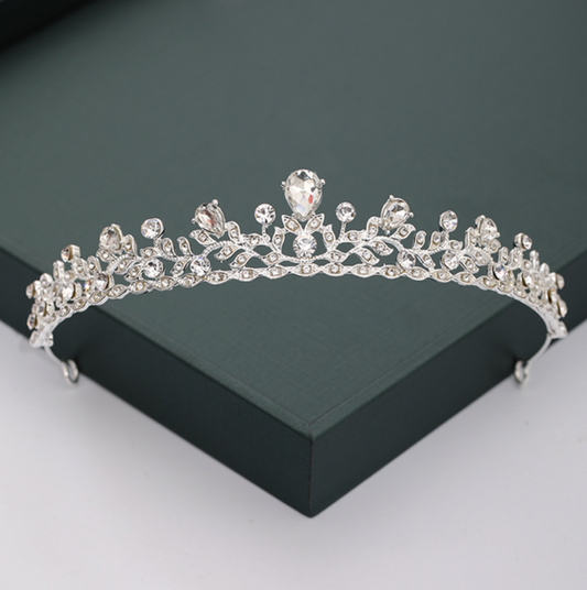 Silver Ornate Crystal Bridal Tiara