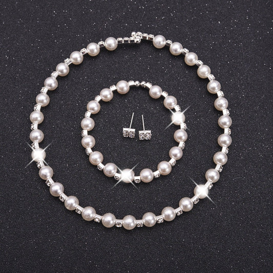 Pearl and Crystal Bridal Jewellery Set