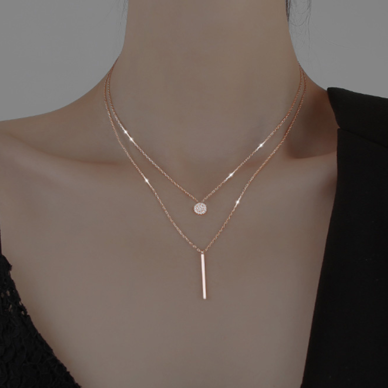 Gold Layered Pendant Necklace Sterling Silver