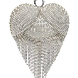 Pearl Heart Shape Clutch Bag