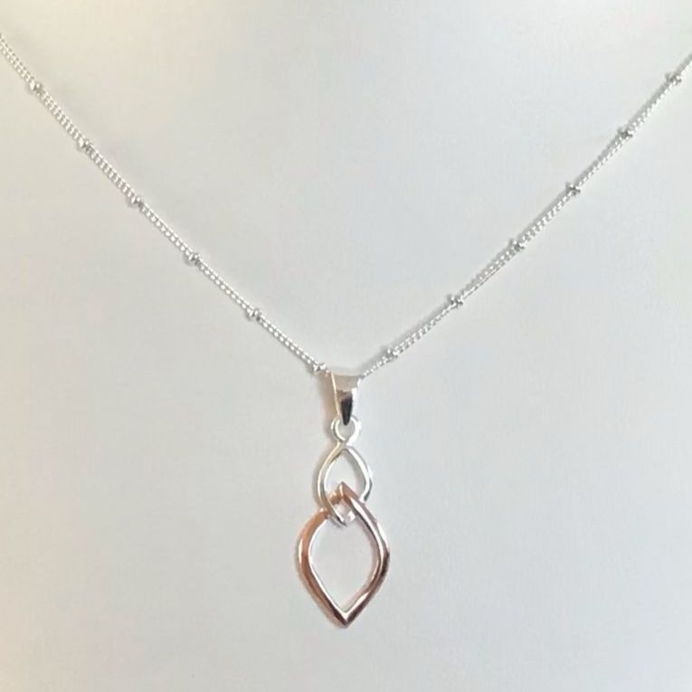 Sterling Silver Two Tone Necklace