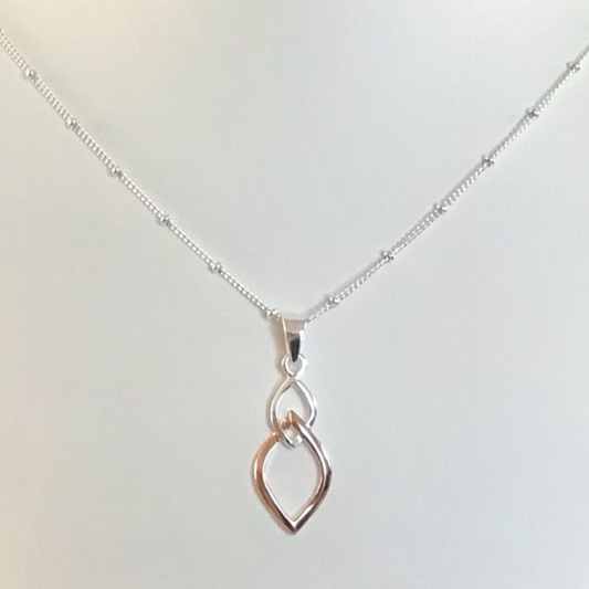 Sterling Silver Two Tone Necklace