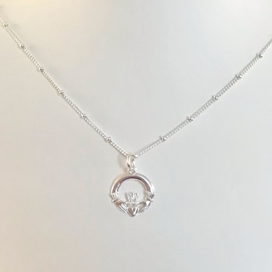 Sterling Silver Claddagh Pendant Necklace