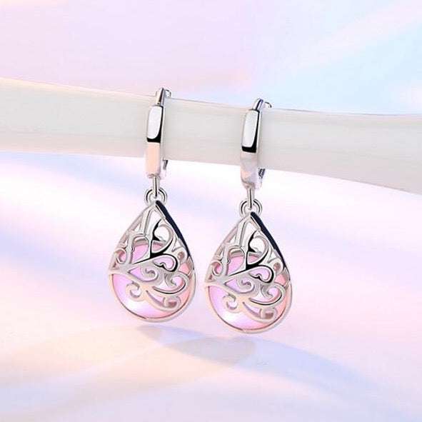 Sterling Silver Moonlight Opal Teardrop Earrings