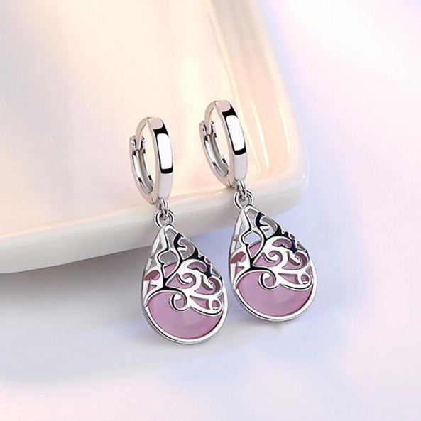 Sterling Silver Moonlight Opal Teardrop Earrings