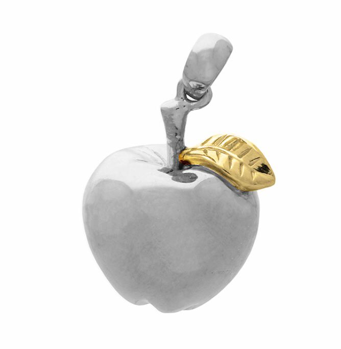 Sterling Silver Apple Pendant Necklace