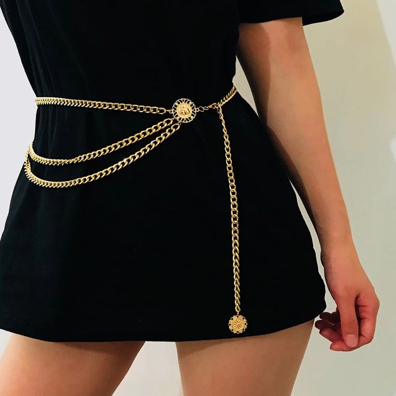 Boho Style Gold Chain Belt